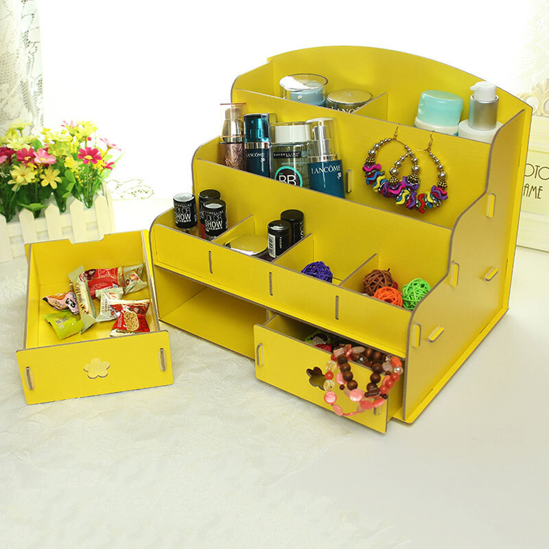 雪青雅韵 木质双抽屉桌面收纳盒，让生活井然有序